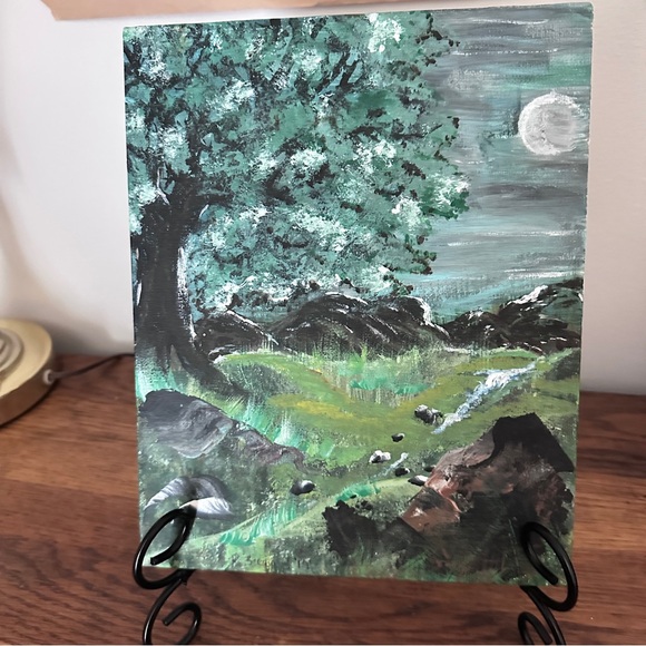Handmade Other - “Moonlit Valley” original artwork signed 2019